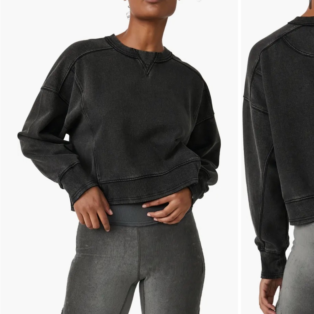 Free People S Black Washed Sweatshirt